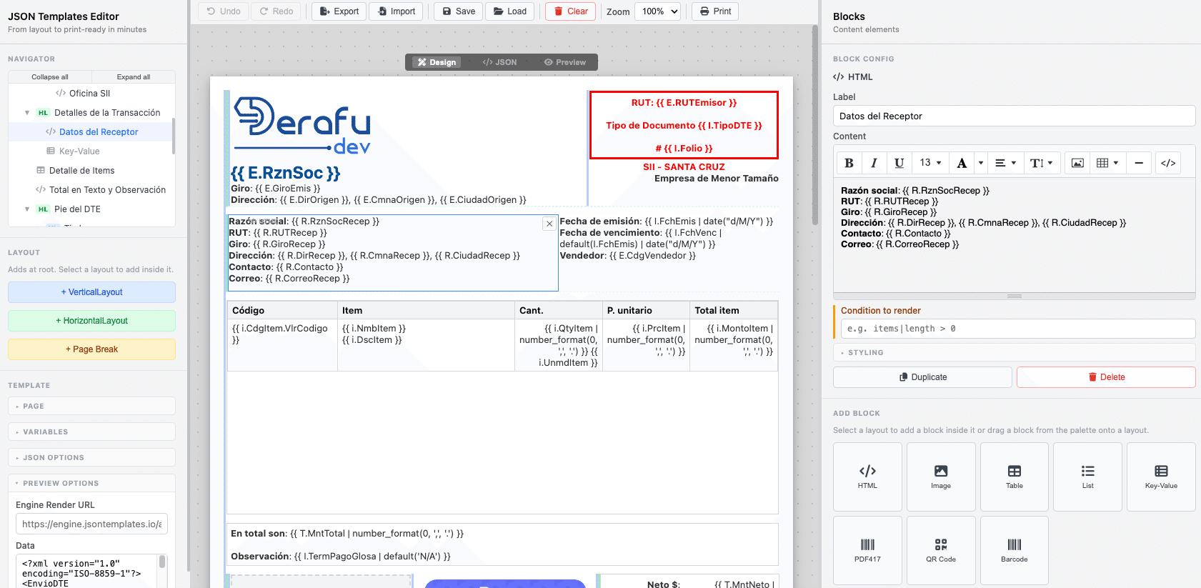 Design templates visually. Render anywhere.